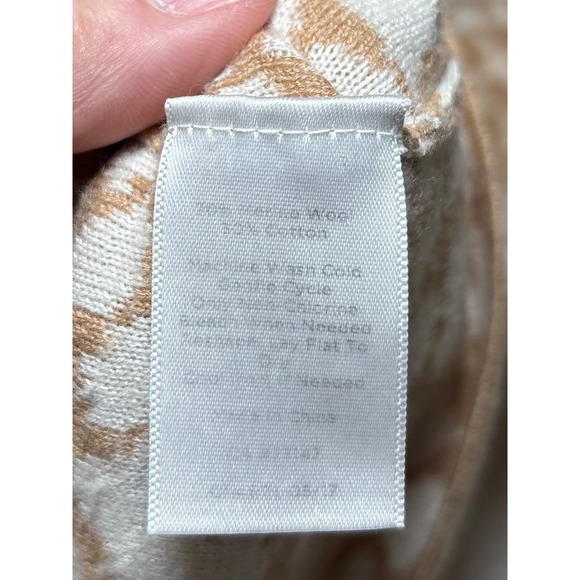 Talbots Beige Cheetah Leopard Animal Print Sweater 3X‎ Plus Wool Cotton Blend - Picture 8 of 8